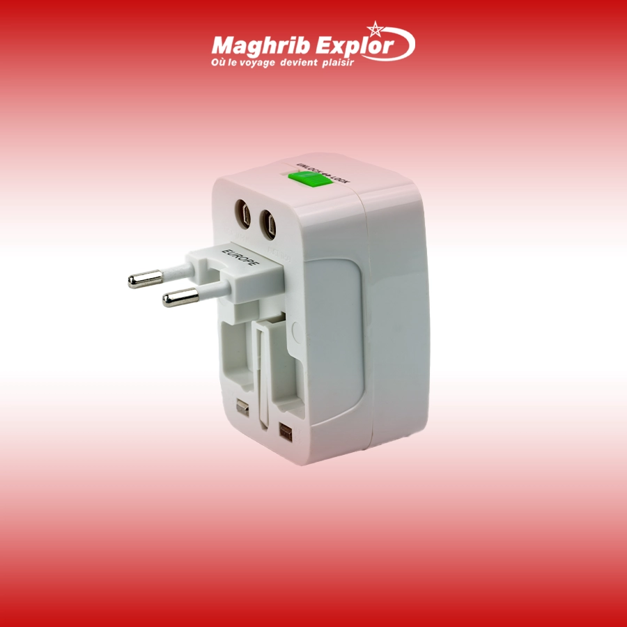 Adaptateur de voyage universel - Prêt pour le Maroc - Maghrib Explor